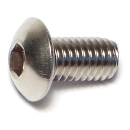 Midwest Fastener #10-32 Socket Head Cap Screw, Button, Plain 18-8 Stainless Steel, 3/8 in Length, 20 PK 72055